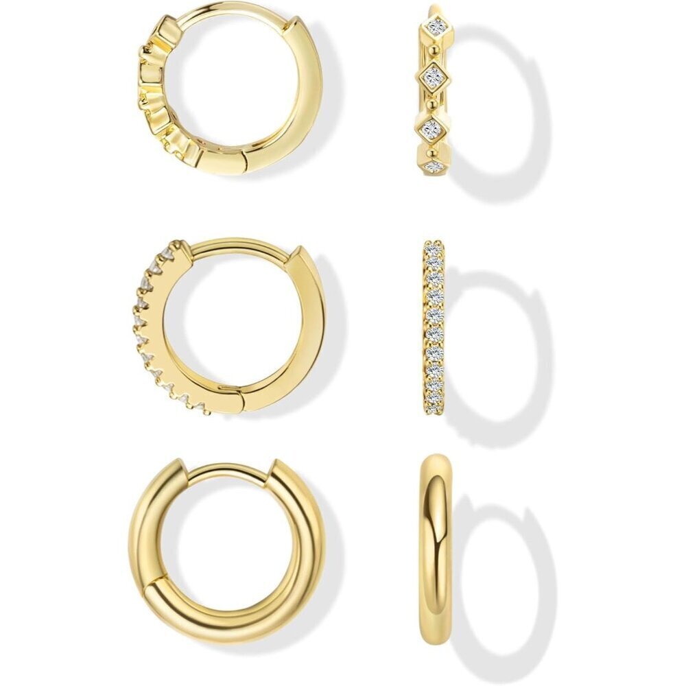 Gold Hoop Earrings Women Dangle Dainty Hypoallergenic Pearl Drop Gift